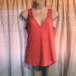 Self Esteem Super Comfy Pink Lace Sleeves Tank Top (M)